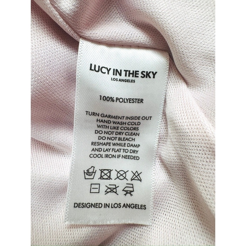 Lucy In The Sky Cindi Floral Dotted A-Line Dress Pink Size Medium NWT - Picture 7 of 8